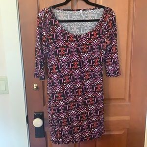 PinkBlush Maternity Fitted Geometric Print Top